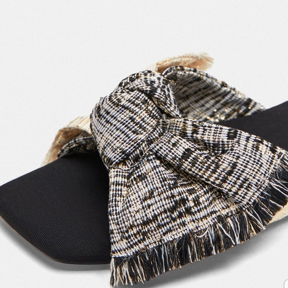 ZARA FABRIC BOW SLIDES - Picture 4 of 7